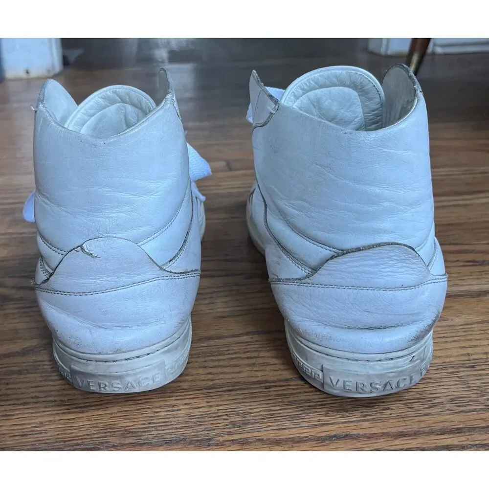 VERSACE White Lion Head Sneakers Trainers Shoes  Mens Size 11